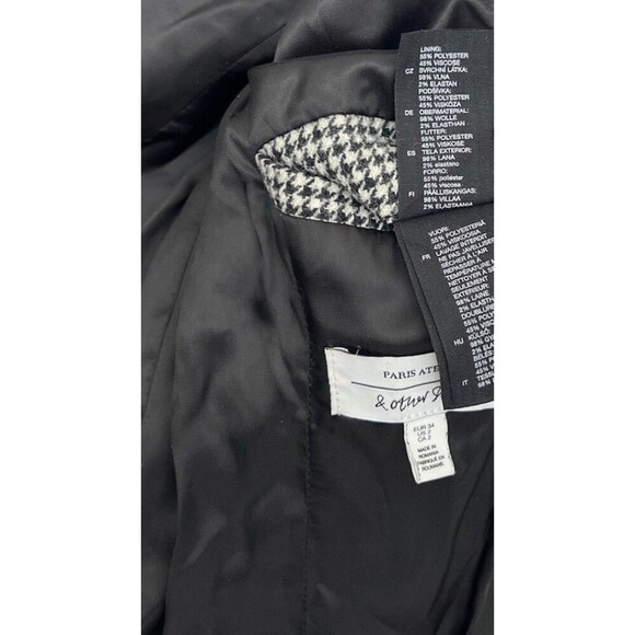 & Other Stories Hourglass Houndstooth Check Wool Blazer Jacket 2 Preppy Academia - Picture 9 of 9